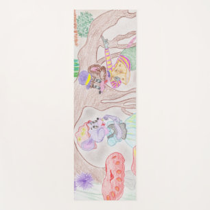 Custom Kids Artwork, two cute mouse, flowers.... Yoga Mat