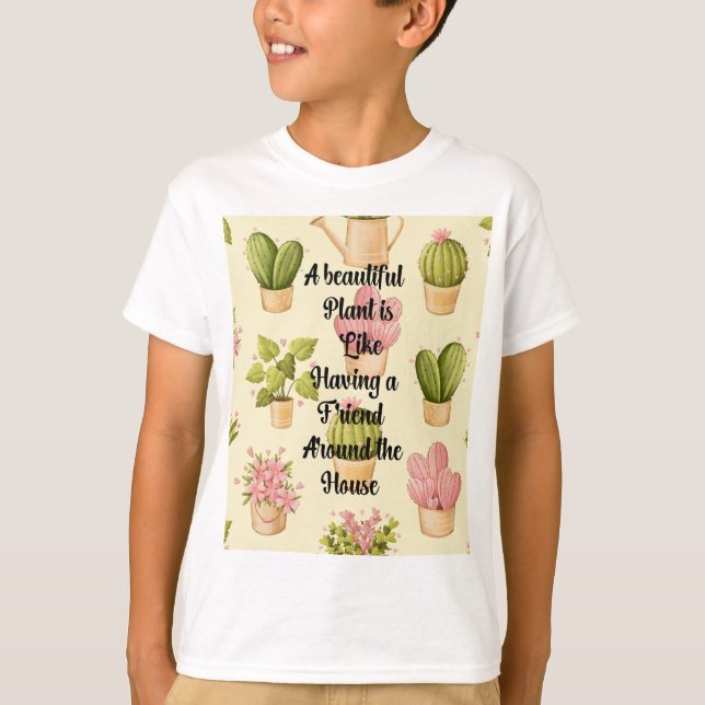 Custom Kids' Basic T-Shirt with "A Beautiful Plant (Front)