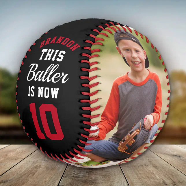 Custom Kids Birthday Age Fun Sports Photo Gift Baseball | Zazzle
