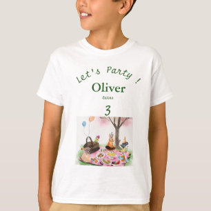 Custom Kids Birthday Animals Guest of honor T-Shirt