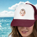 Custom Kids Birthday Face Party Trucker Hat<br><div class="desc">Create a fun and playful kids’ party hat featuring the child’s face in a cute repeated design. Great for birthday photos,  party favors,  and unique gifts. Upload the child’s face with a transparent background for easy and automatic placement.</div>