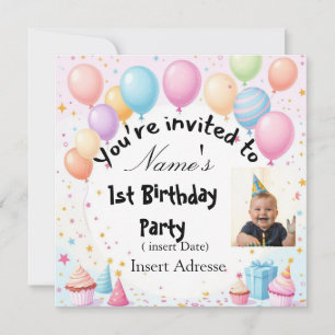 Custom Kids Birthday Invitation Fun Party Card w