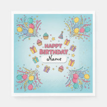 Custom Kids Birthday Luncheon Napkins | Party Time