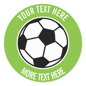 Custom kids Birthday party favor soccer ball sport Classic Round Sticker
