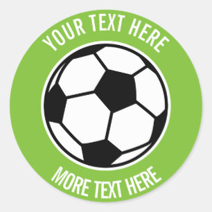 Custom kids Birthday party favor soccer ball sport Classic Round Sticker