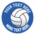 Custom kid's Birthday party favor volleyball sport Classic Round Sticker Custom kid's Birthday party favor volleyball sport Classic Round Sticker