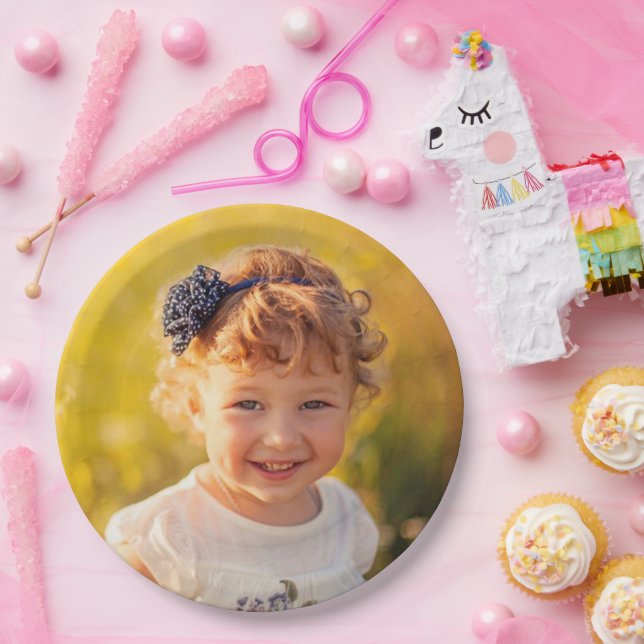 Custom Kids Birthday Photo Paper Plates (Party)