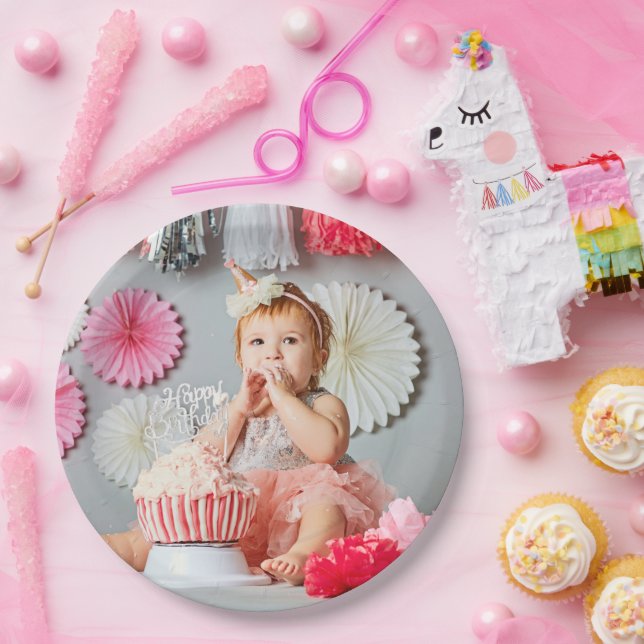 Custom Kids Birthday Photo Paper Plates (Party)