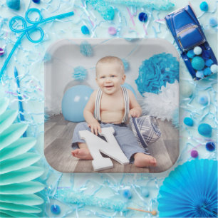 Custom Kids Birthday Photo Paper Plates