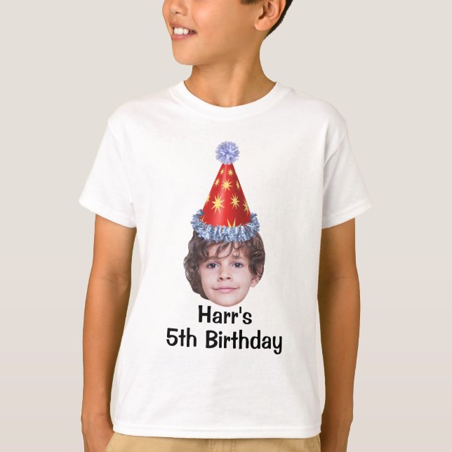 Custom kids Birthday Tshirt, 5th birthday tee (Front)