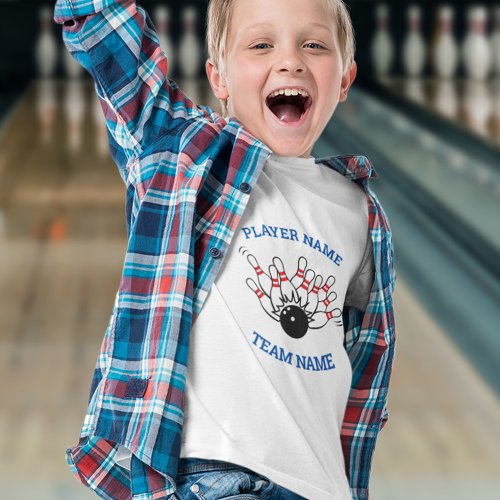 Custom Kids Bowling Team Shirt _ Strike Logo