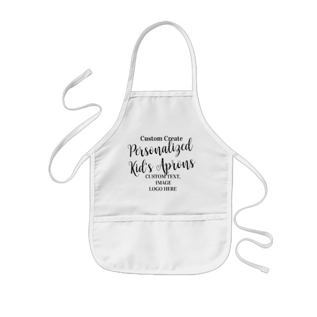 Custom Kids Chef Apron - Personalized White Art  (Front)