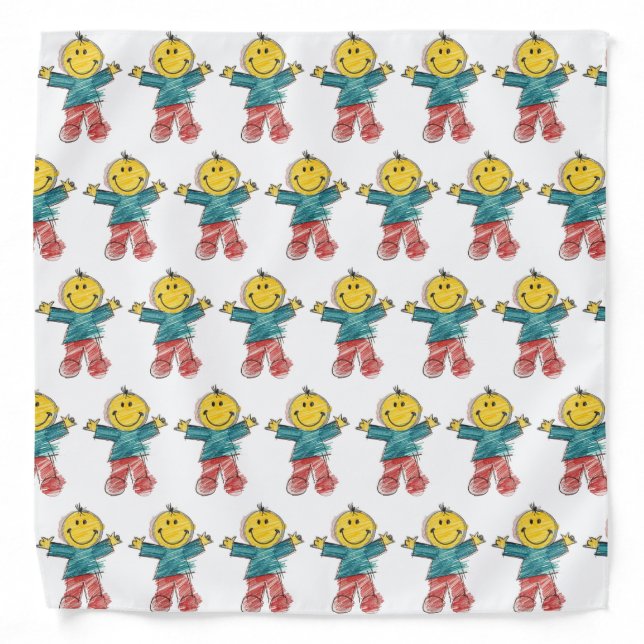 Custom Kids Christmas Drawing Bandana (Front)