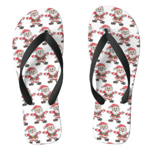 Custom Kids Christmas Drawing Flip Flops