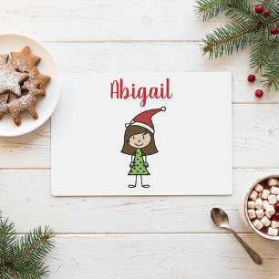 Custom Kids Christmas Girl Placemat