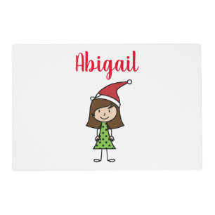 Custom Kids Christmas Girl Placemat