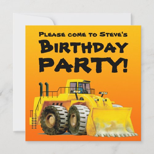Custom Kids Digger Party Invitations