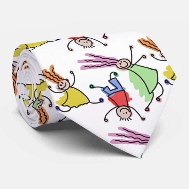 Custom Kids Drawing on  Neck Tie (Rolled)