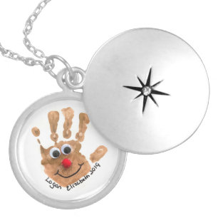Custom Kids' Handprint Art Keepsake Locket Necklace