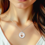 Custom Kids' Handprint Art Keepsake Silver Plated Necklace<br><div class="desc">Create your own custom designed jewelry with your child's unique artwork. Upload a photo or scan of your kids' art into the template. Use the design tools to add text or personalize the design. Make a priceless gift for the holidays for mom, grandma, family and friends. A perfect special childhood...</div>