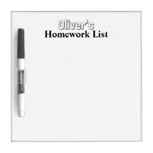 Custom Kids Homework List Dry Erase Board