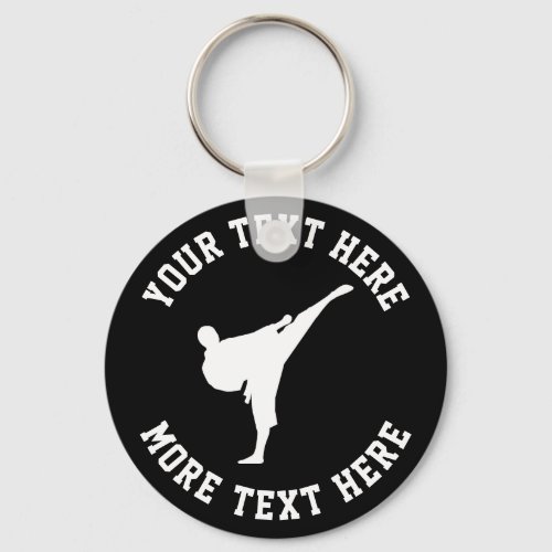 Custom kids karate martial arts Birthday party Keychain