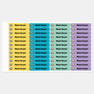 Custom Kid's Labels - Cute Animals with Food