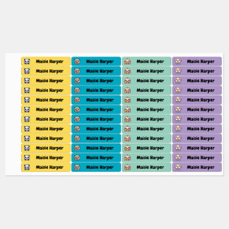 Custom Kid's Labels - Cute Animals with Food