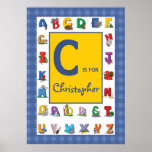 Custom Kids Name / Alphabet Poster at Zazzle