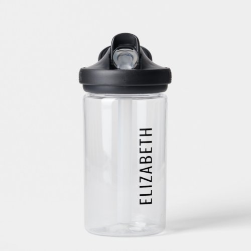 Custom Kids Name Back To School Simple Minimalist Water Bottle