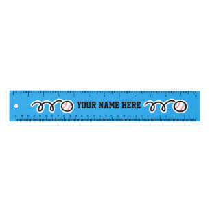 Custom kid's name baseball school ruler