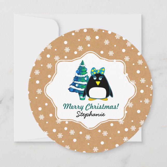 Custom Kid's Name Fun Christmas Cards for kids (Front)
