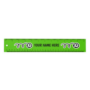 Custom kid's name soccer ball school ruler