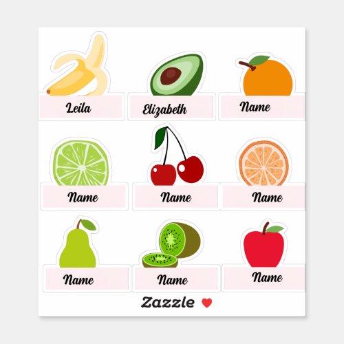 Custom kids name stickers custom fruit stickers