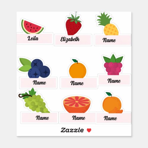 Custom kids name stickers custom fruit stickers