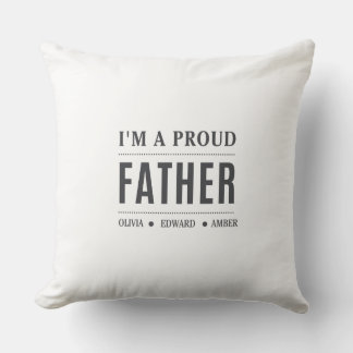 Custom Kids' Names Design | Personalized Father’s Throw Pillow