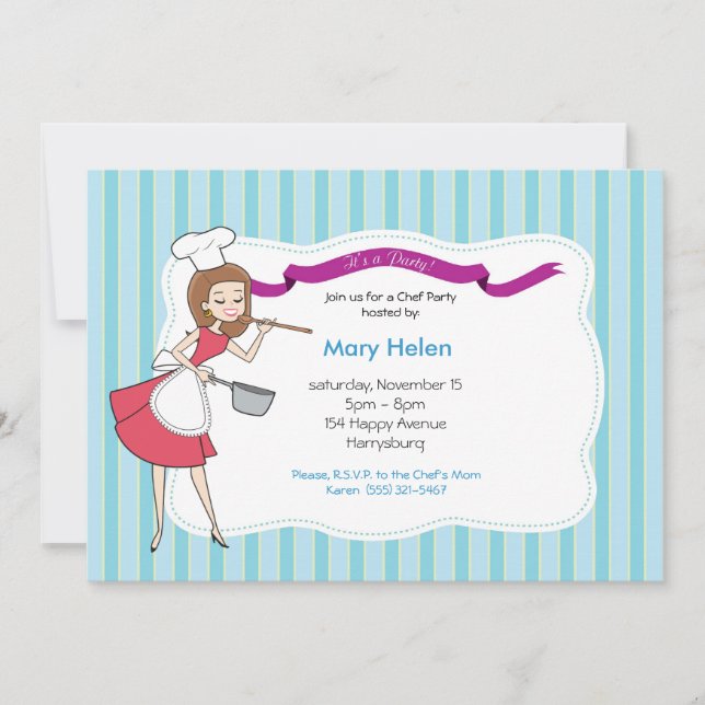 Custom Kids Party Invitation with Unique Artwork (Front)