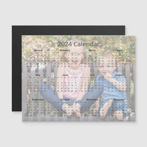 Custom Kids Photo 2024 Monthly Calendar Magnet