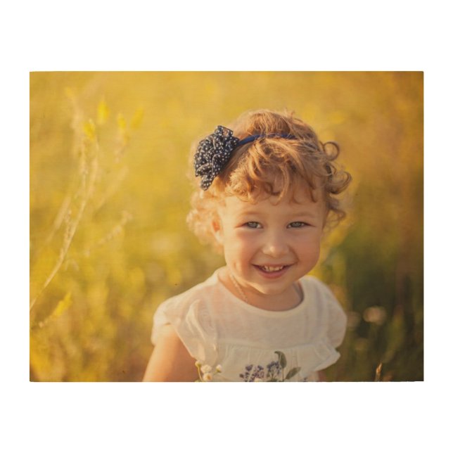 Custom Kids Photo Art Print on Wood (Front)