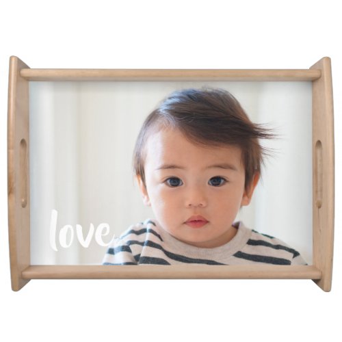 Custom Kids Photo Love Modern Serving Tray