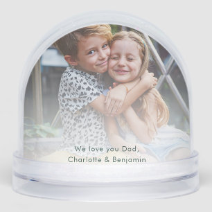 Custom Kids Photo Modern Keepsake Mom and Dad Snow Globe