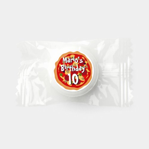 Custom kids pizza Birthday party theme Life Saver Mints