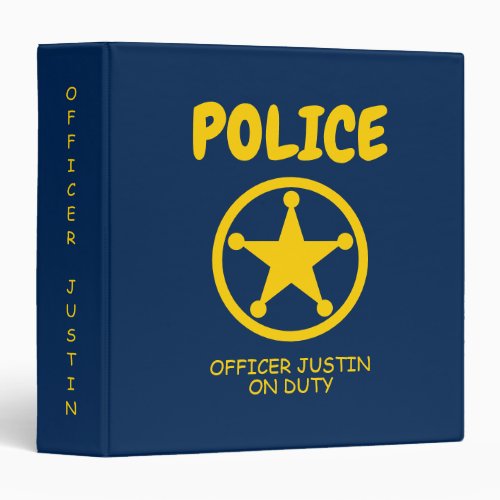 Custom kids police officer theme school binder