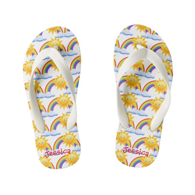 Custom Kids Rainbow Flip Flops (Footbed)