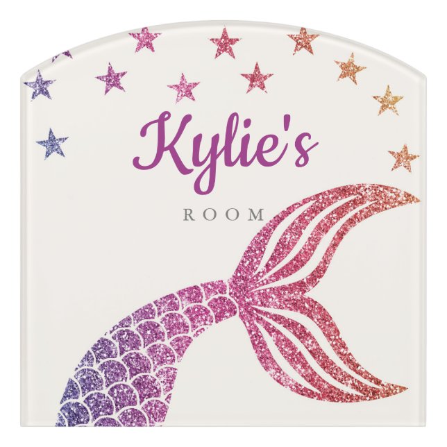 Custom Kids Room Mermaid Sign (Contour Front)