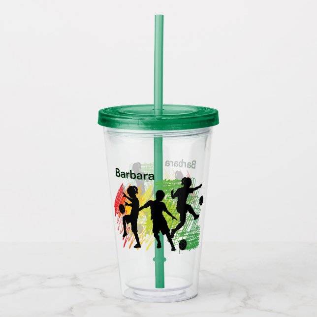 Custom Kids Soccer Acrylic Tumbler (Front)