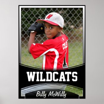 Custom Kids Sports Photo  Name And Team Posters by SoccerMomsDepot at Zazzle