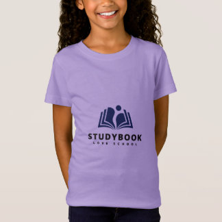 Custom Kids Study Book School T-Shirt | Purple