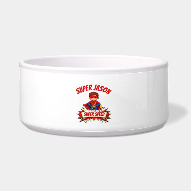 Custom Kids Superhero Name Bowl (Front)