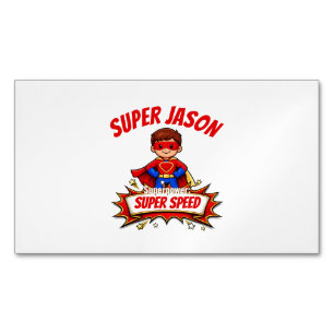 Custom Kids Superhero Name Business Card Magnet